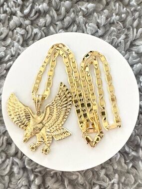 14K Gold Plated Eagle men’s necklace. New